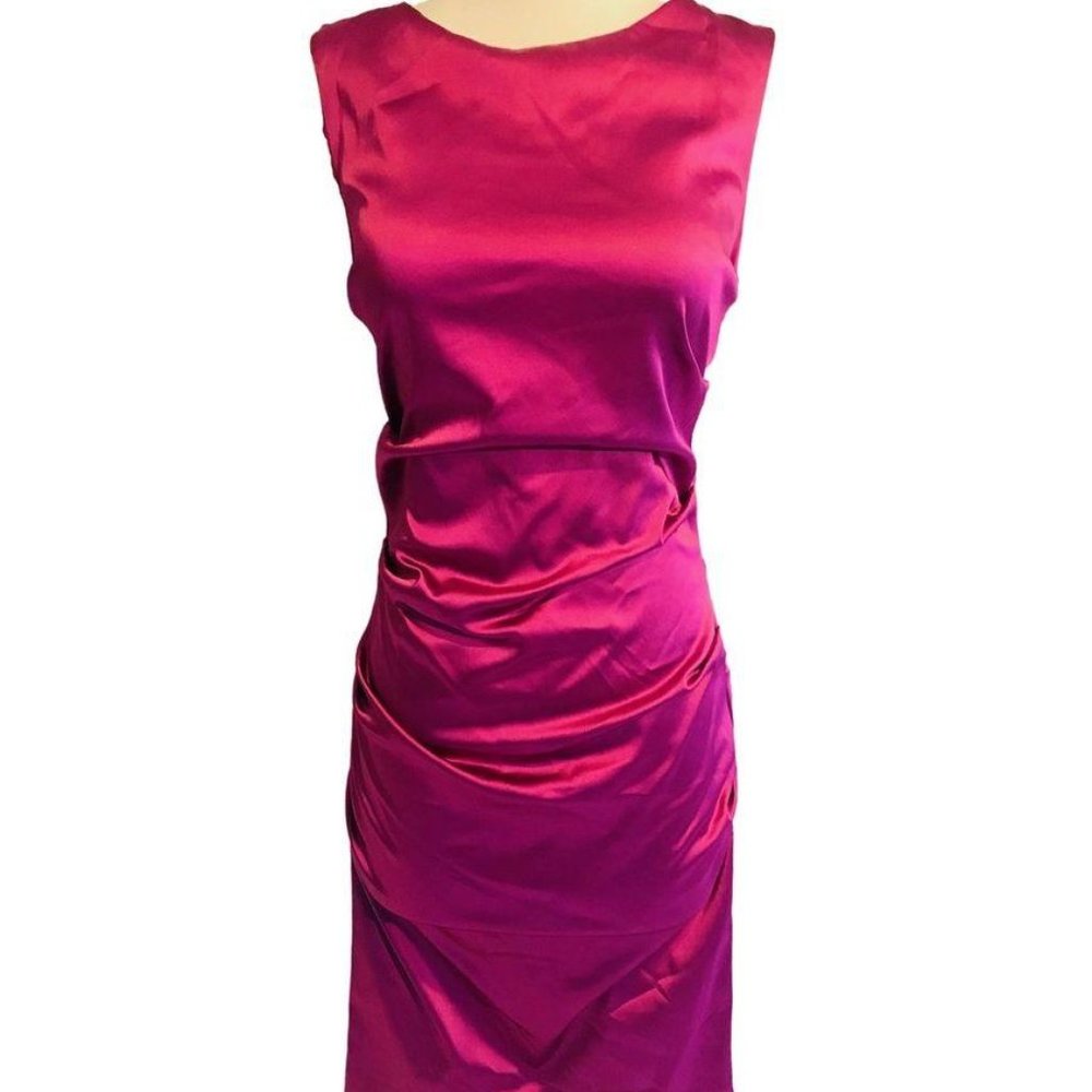 Nicole Miller Sleeveless Ruched Sheath Party Dress